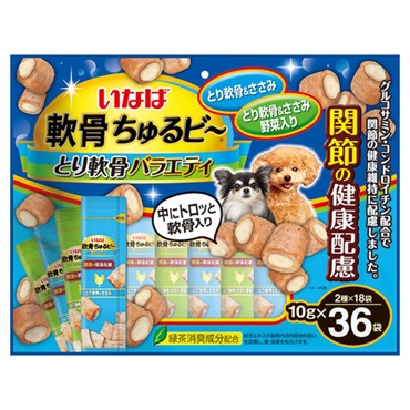 いなば 軟骨ちゅるビ～ とり軟骨バラエティ 関節の健康配慮 10g×36袋 いなばペットフード