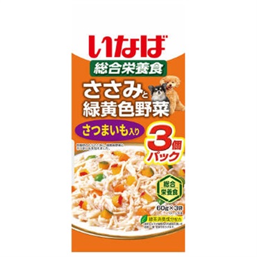 ささみと 緑黄色野菜 さつまいも 60g×3袋 チャオ CIAO いなばペットフード