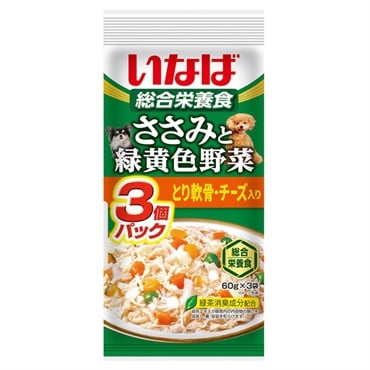 いなば ささみと緑黄色野菜 とり軟骨・チーズ入り 60g×3袋 いなばペットフード