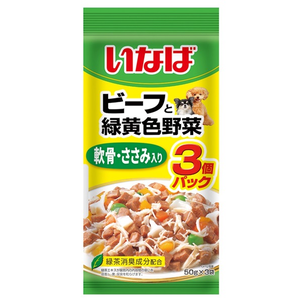 いなば ささみと緑黄色野菜 14歳からのとり軟骨入り 60g×3袋 いなば