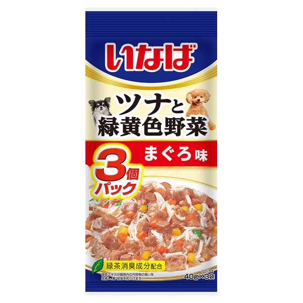 ツナと緑黄色野菜 40g×3袋 いなば いなばペットフード(まぐろ味)