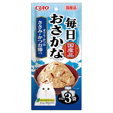 CIAO 毎日おさかな 60g×3袋 チャオ いなばペットフード(まぐろ・かつお/ささみ・かつお節入り)