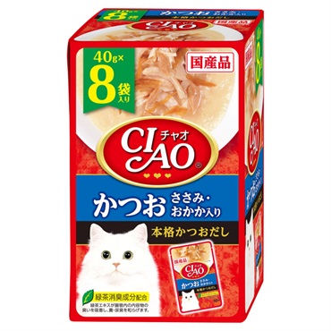 CIAO パウチ かつお ささみ・おかか入り 40g×8袋 チャオ いなばペットフード