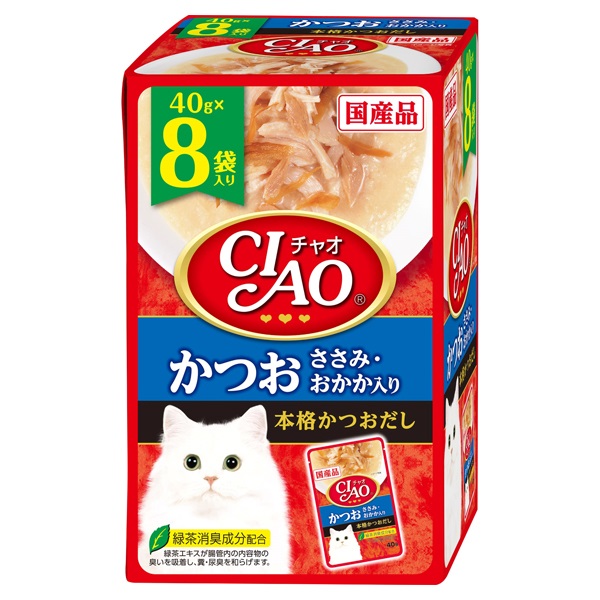 CIAO パウチ かつお ささみ・おかか入り 40g×8袋 チャオ いなばペット