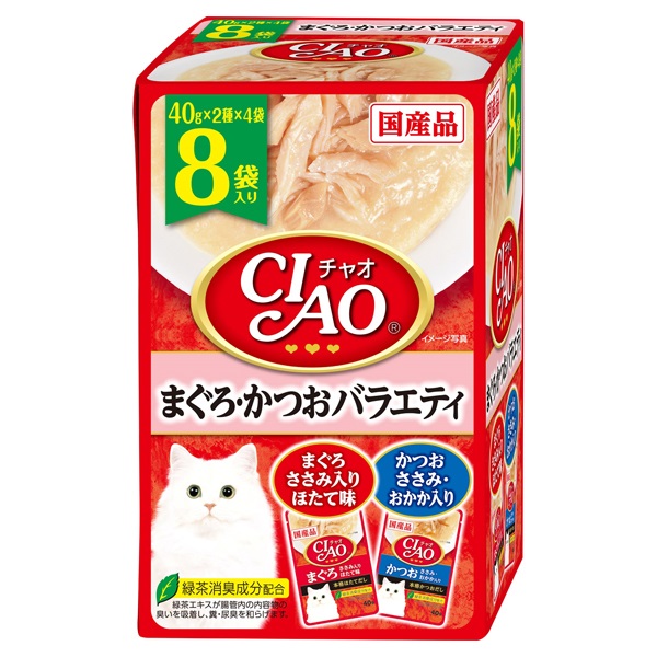 CIAO パウチ まぐろ・かつおバラエティ 40g×8袋 チャオ いなばペットフード(40g×8袋)