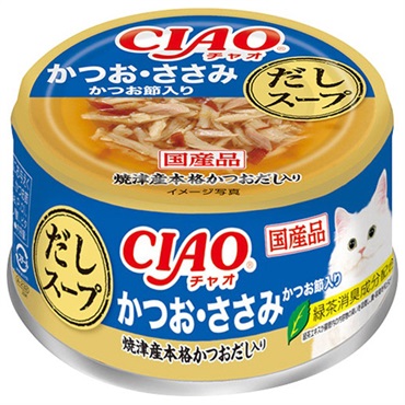 CIAO だしスープ かつお・ささみ かつお節入り 75g チャオ CIAO いなばペットフード