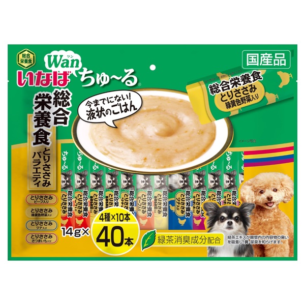 いなば ちゅ～る 総合栄養食 とりささみバラエティ 14g×40本 いなばペットフード(14g×40本)
