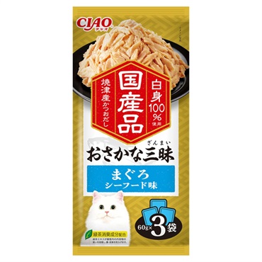 CIAO おさかな三昧 まぐろ シーフード味 60g×3袋 チャオ いなばペットフード