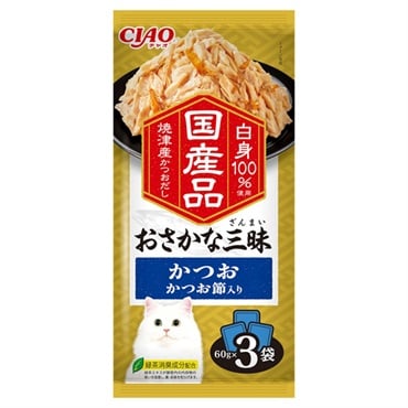 CIAO おさかな三昧 かつお かつお節入り 60g×3袋 チャオ いなばペットフード