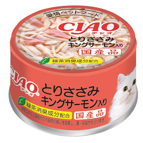 チャオ品です CIAO ホワイティ とりささみ キングサーモン入り 85g チャオ いなば