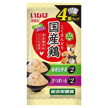 いなば 国産鶏 緑黄色野菜・さつまいもバラエティ 70g×4袋 いなばペットフード