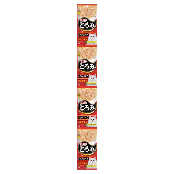 CIAO とろみ プチ ささみ・まぐろ かにかま入り 4連パック 35g×4袋 チャオ いなばペットフード(35g×4袋)