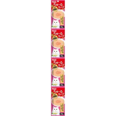 CIAO ちゅ～るスープ 乳酸菌2000億個 35g×4袋 チャオ CIAO いなばペットフード(ささみサーモン)