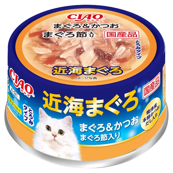 CIAO 近海まぐろ まぐろ&かつお まぐろ節入り 80g チャオ いなばペットフード(80g)