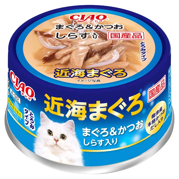 CIAO 近海まぐろ まぐろ&かつお しらす入り 80g チャオ いなばペットフード(80g)