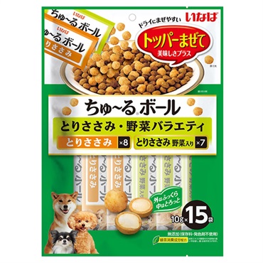 いなば ちゅ～るボール とりささみ・野菜バラエティ 10g×15袋 いなばペットフード
