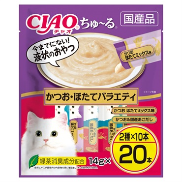 CIAO ちゅ～る かつお・ほたてバラエティ 14g×20本 チャオ いなばペットフード