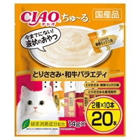 CIAO ちゅ～る とりささみ・和牛バラエティ 14g×20本 チャオ いなばペットフード(14g×20本)