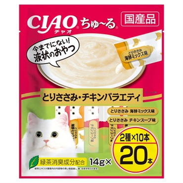 CIAO ちゅ～る とりささみ・チキンバラエティ 14g×20本 チャオ いなばペットフード
