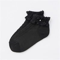 フォーマル ダイヤスニーカー丈ソックス 女の子 キッズ 16cm-21cm(ブラック-16-18cm)