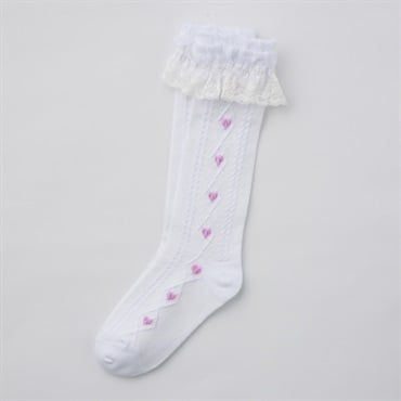 フォーマル ハートダイヤハイソックス 女の子 キッズ 16cm-21cm