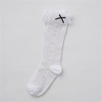 フォーマル ハートハイソックス 女の子 キッズ 16cm-21cm(ホワイト-16-18cm)