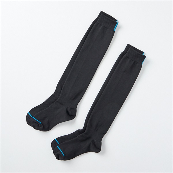 スポーツソックス２足組 19-21/22-24cm キッズ(ブラック-22-24cm)