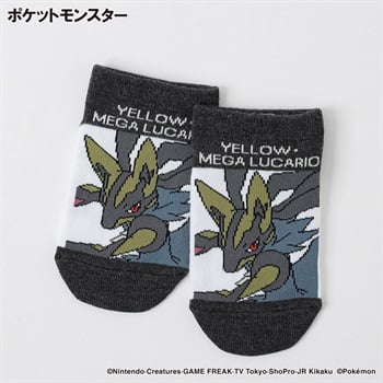 ポケットモンスター メガシンカ スニーカー丈ソックス 15-20/19-24cm キッズ 男の子(チャコール-15-20cm)