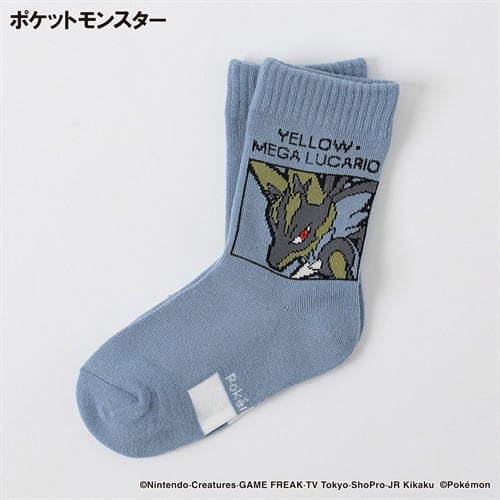 ポケットモンスター クルー丈ソックス 15-20/19-24cm キッズ 男の子(ブルーグレイ-15-20cm)