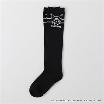 サンリオキャラクターズ ＜クロミ＞ ラインハイソックス 19-24cm キッズ 女の子(ブラック-19-24cm)