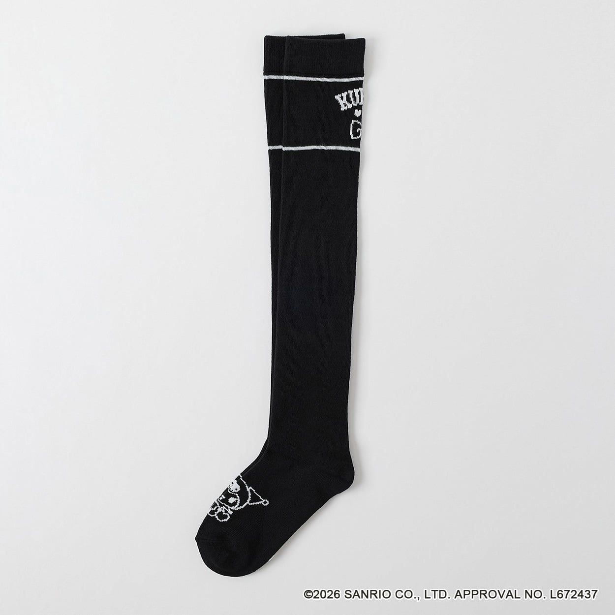 サンリオキャラクターズ ＜クロミ＞ オーバーニーソックス 19-24cm キッズ 女の子(ブラック-19-24cm)