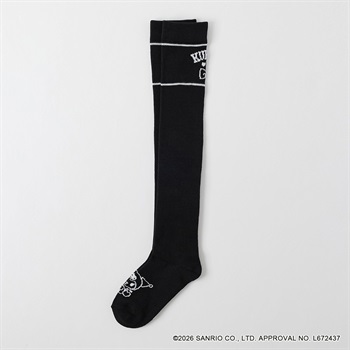 サンリオキャラクターズ ＜クロミ＞ オーバーニーソックス 19-24cm キッズ 女の子(ブラック-19-24cm)
