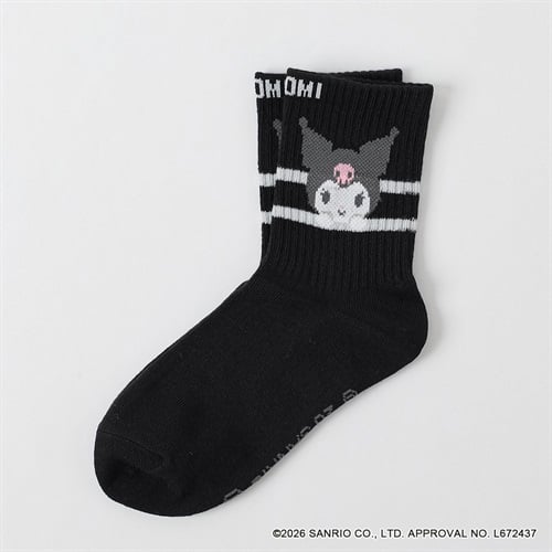 サンリオキャラクターズ ＜クロミ＞ クルー丈ソックス 19-24cm キッズ 女の子(ブラックA-19-24cm)