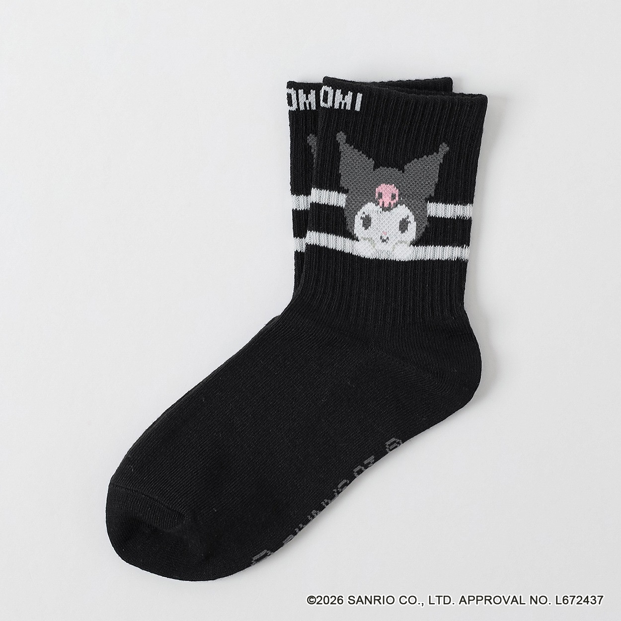 サンリオキャラクターズ ＜クロミ＞ クルー丈ソックス 19-24cm キッズ 女の子(ブラックA-19-24cm)