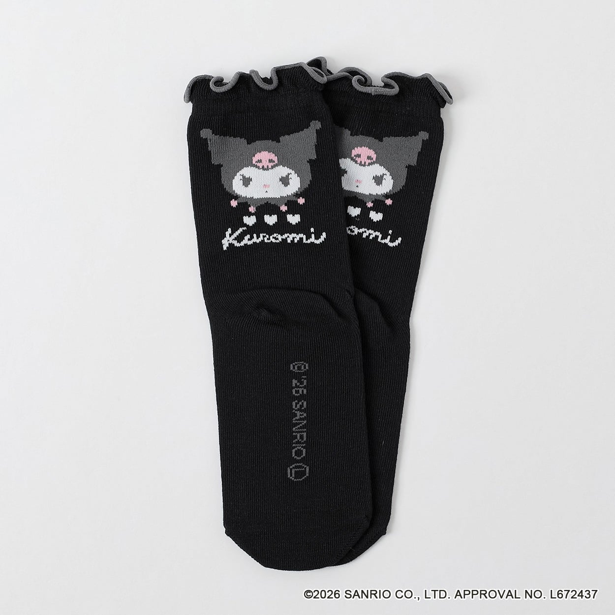 サンリオキャラクターズ ＜クロミ＞ クルー丈ソックス 19-24cm キッズ 女の子(ブラックB-19-24cm)