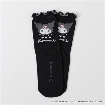 サンリオキャラクターズ ＜クロミ＞ クルー丈ソックス 19-24cm キッズ 女の子(ブラックB-19-24cm)