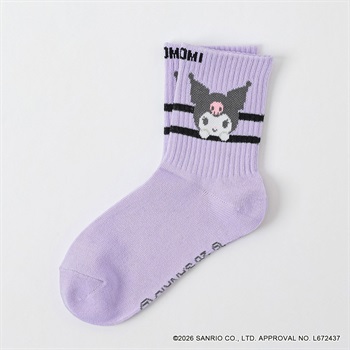 サンリオキャラクターズ ＜クロミ＞ クルー丈ソックス 19-24cm キッズ 女の子(パープル-19-24cm)