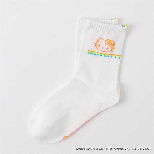サンリオキャラクターズ ＜ハローキティ＞ クルー丈ソックス 19-24cm キッズ 女の子(オフ-19-24cm)