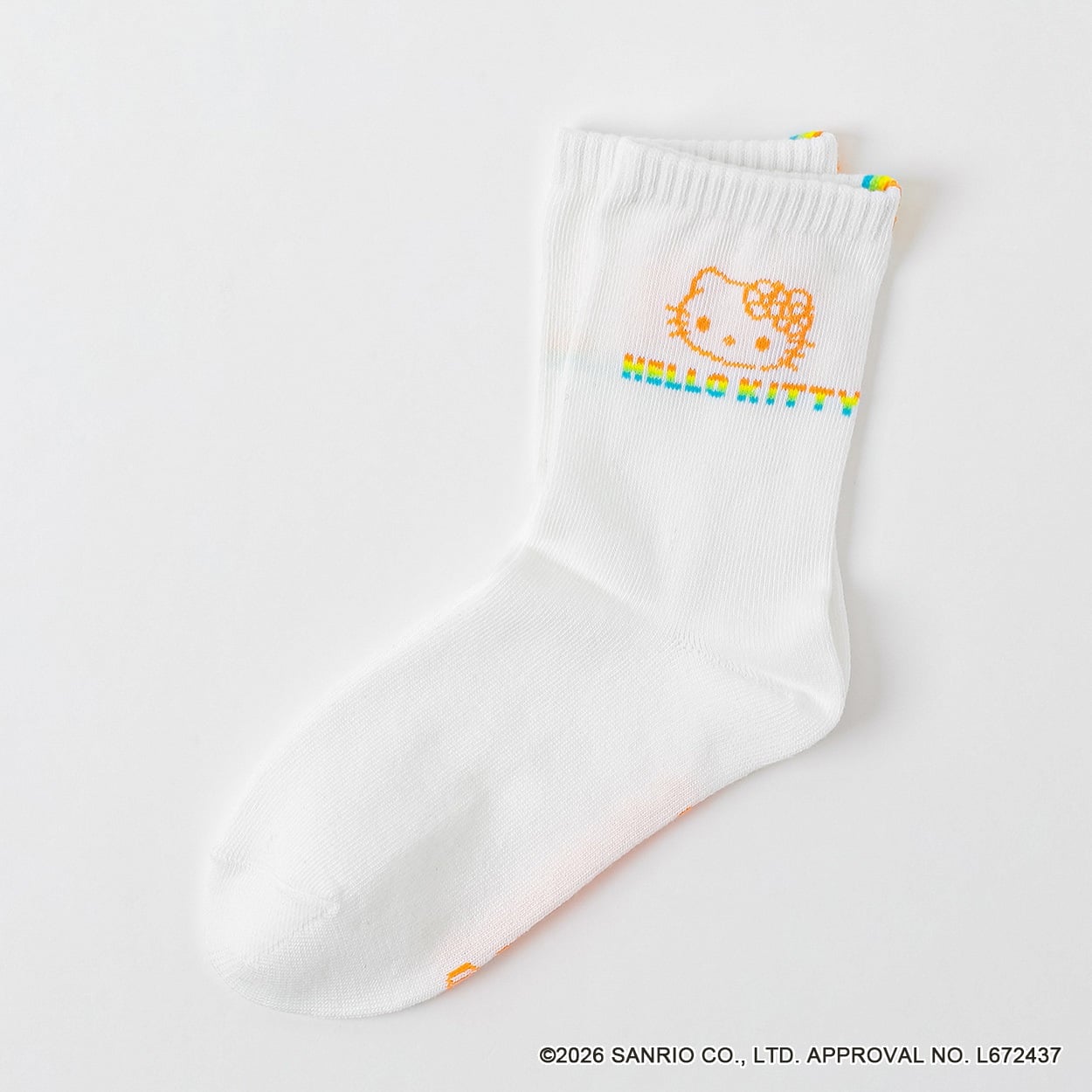 サンリオキャラクターズ ＜ハローキティ＞ クルー丈ソックス 19-24cm キッズ 女の子(オフ-19-24cm)
