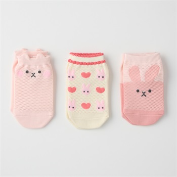 甲メッシュスニーカー丈ソックス３足組 女の子 キッズ(15-20cm)