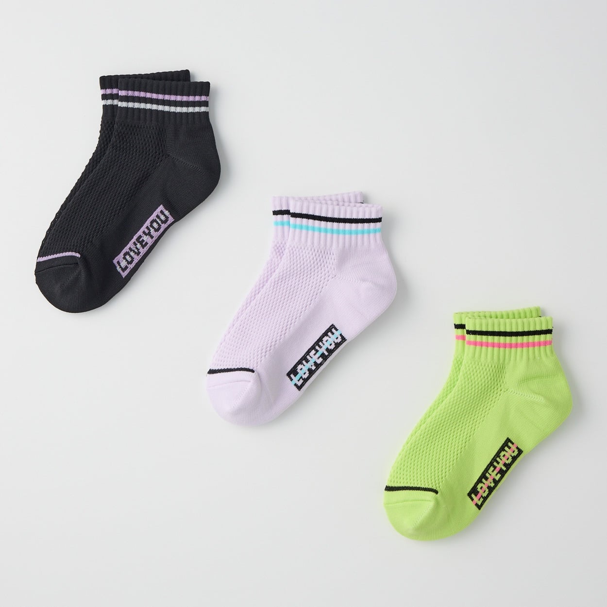 甲メッシュスニーカー丈ソックス3足組 女の子 キッズ | イオン