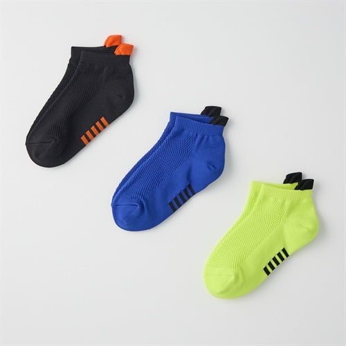 甲メッシュスニーカー丈ソックス３足組 男の子 キッズ(19-24cm)