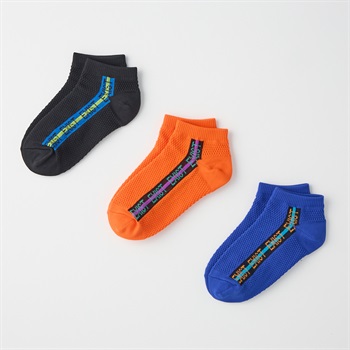 オールメッシュスニーカー丈ソックス3足組 男の子 キッズ(19-24cm)