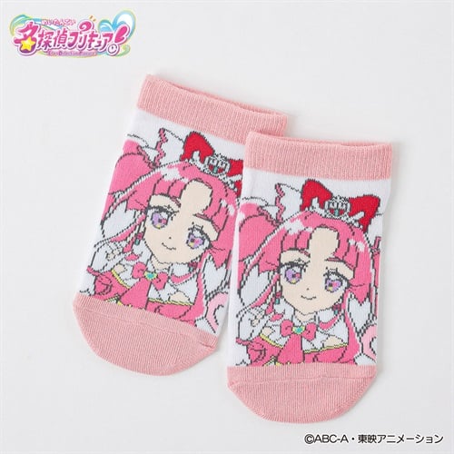 名探偵プリキュア！ スニーカー丈ソックス 15-20cm キッズ 女の子(ピンクA-15-20cm)