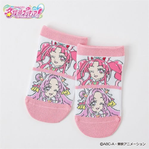 名探偵プリキュア！ スニーカー丈ソックス 15-20cm キッズ 女の子(ピンクB-15-20cm)