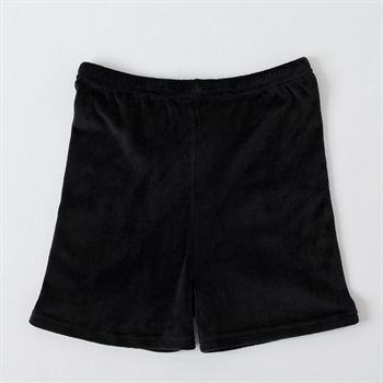 くろぱん たっぷり厚手 毛布パンツ  ショート丈 キッズ 女の子(ブラック-105-125cm)