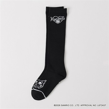 サンリオキャラクターズ <クロミ> ロゴハイソックス 19-24cm キッズ 女の子(ブラック-19-24cm)