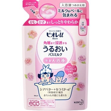 ビオレ u  透する うるおいバスミルク つめかえ用 480ml  ビオレ  Biore 花王(やさしいミルクローズの香り)