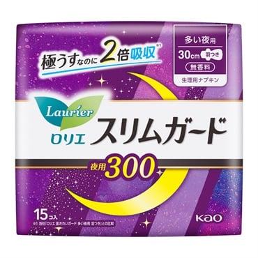 ロリエ スリムガード ロリエ Laurier 花王 【医薬部外品】(夜用300 多い夜用（羽つき）15コ入)