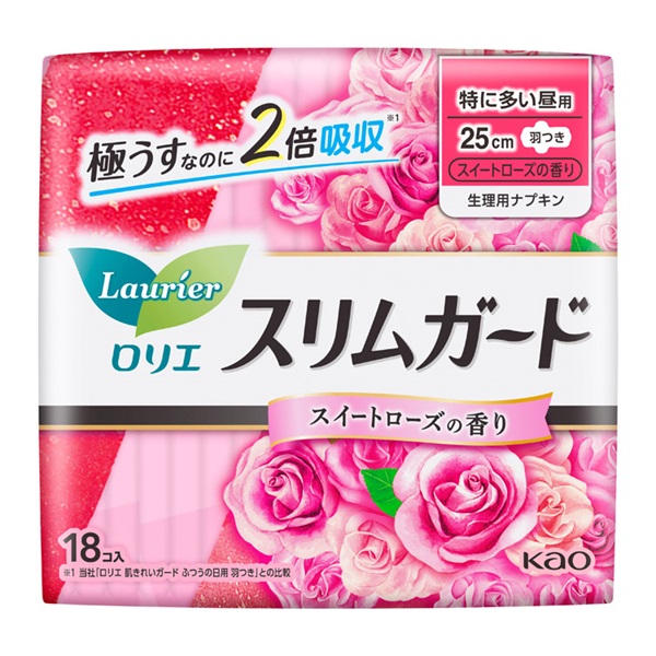 ロリエ スリムガード ロリエ Laurier 花王 【医薬部外品】(ローズ特に多い昼用)